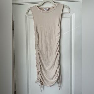 BB Dakota Tan Ruched Bodycon Mini Dress